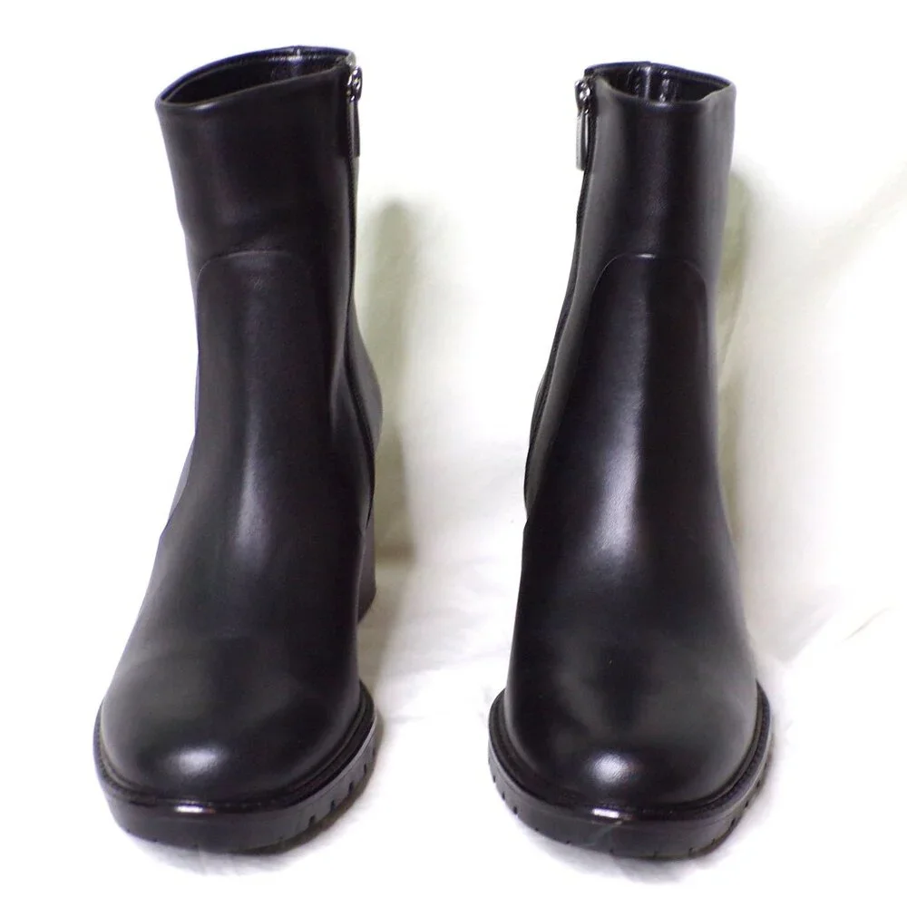 🆕 LA CANADIENNE Livon City Dry Waterproof Platform Leather Bootie 9 Black